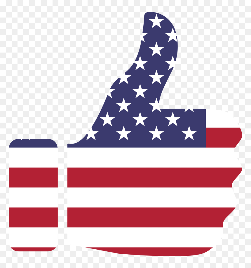 American Flag Thumbs Up, HD Png Download - american flag png