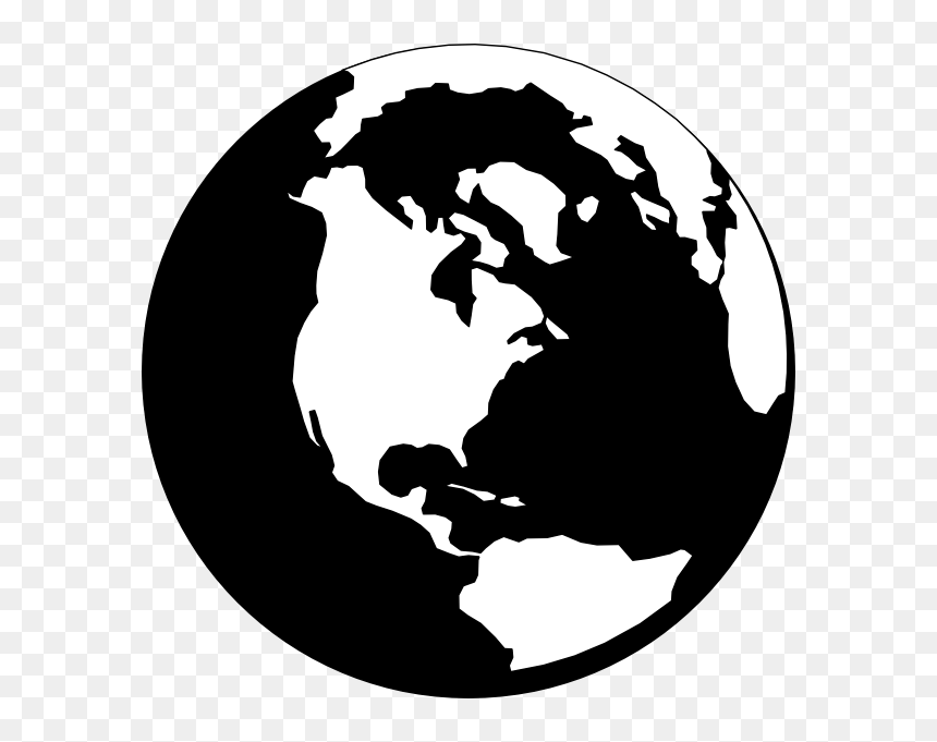 Globe Transparent Black And White, HD Png Download - earth png