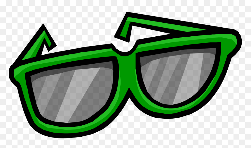 Club Penguin Green Glasses, HD Png Download - sunglasses png