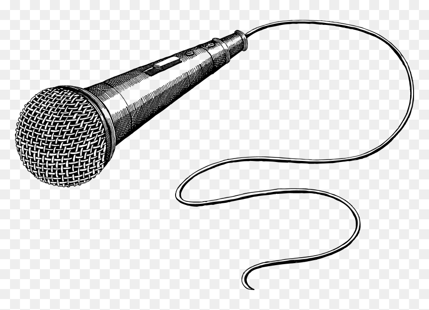 Line Art, HD Png Download - microphone png