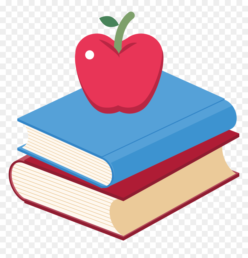 Apple On Books Clipart, HD Png Download - apple png