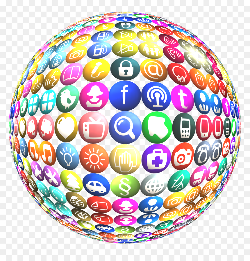 Digital Marketing Globe, HD Png Download - social media icons png