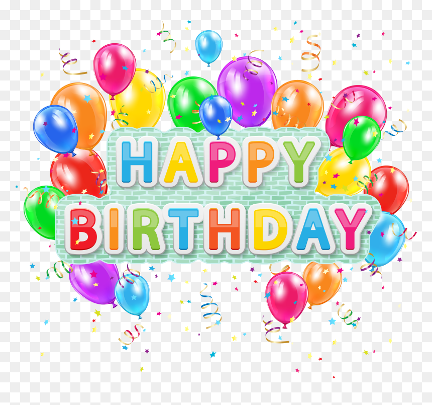 Happy Birthday With Balloon Png, Transparent Png - happy birthday png