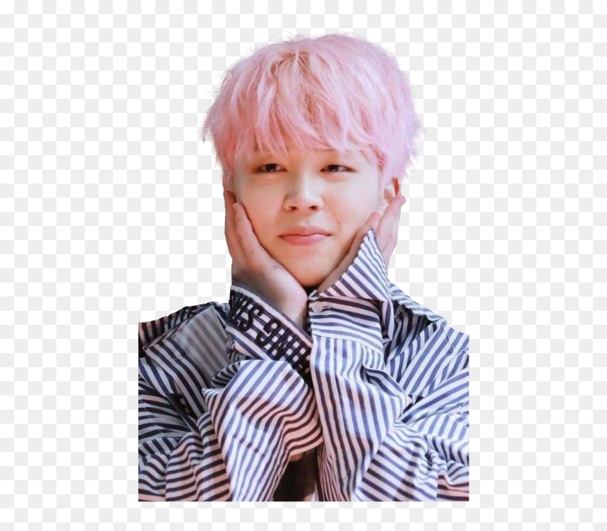 Cute Jimin Pink Hair, HD Png Download - hair png