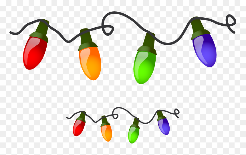 Christmas Tree Lights Cartoon, HD Png Download - christmas lights png