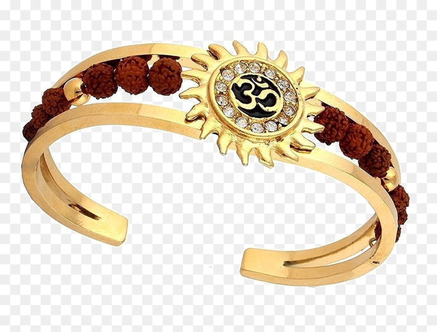Bracelet Rudraksh Gold For Men, HD Png Download - rakhi png