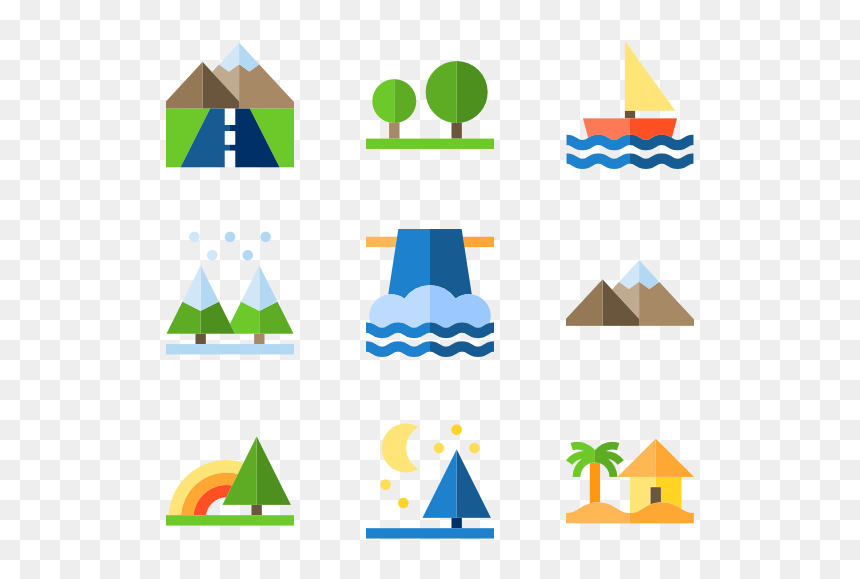 Flat Mountain Icon Png, Transparent Png - mountain png