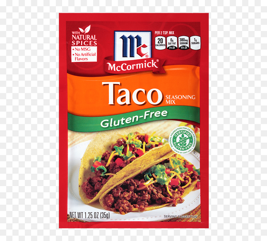 Mccormick Gluten Free Taco Seasoning, HD Png Download - tacos png