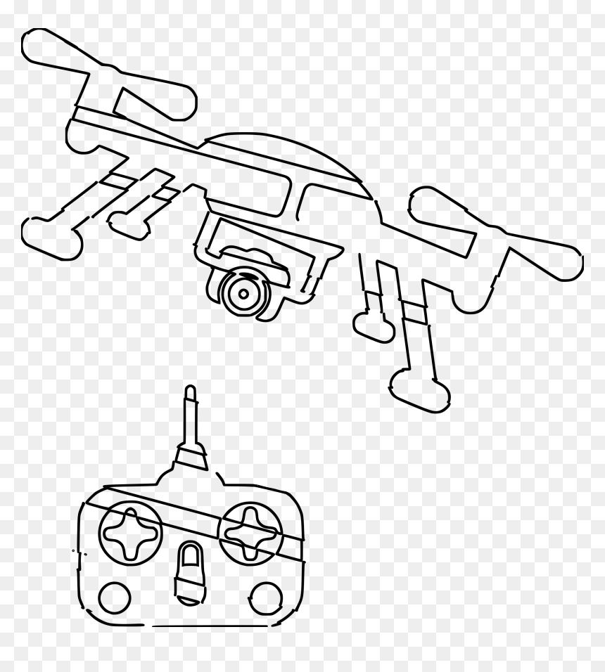 Drone Clipart Black And White, HD Png Download - drone png