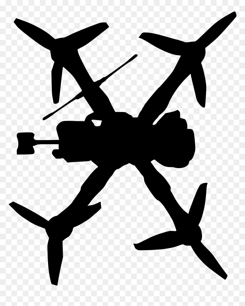 Drone Silhouette, HD Png Download - drone png