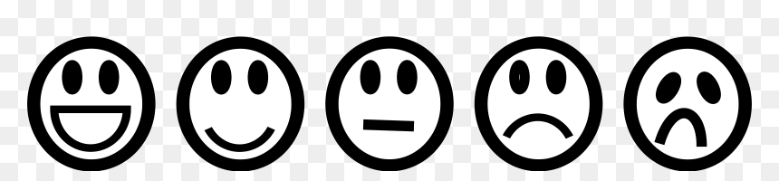 Smileys Black And White, HD Png Download - sad face png
