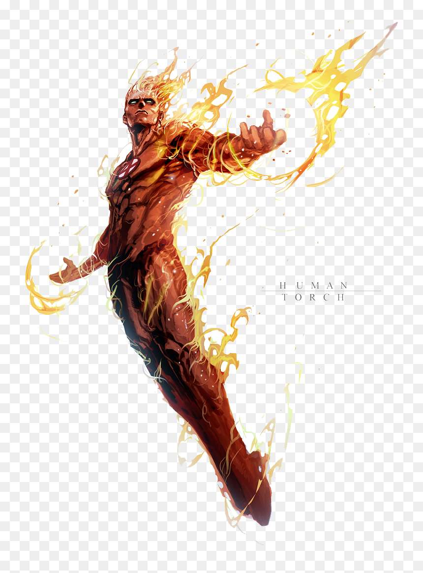 Human Torch Marvel Png, Transparent Png - human png