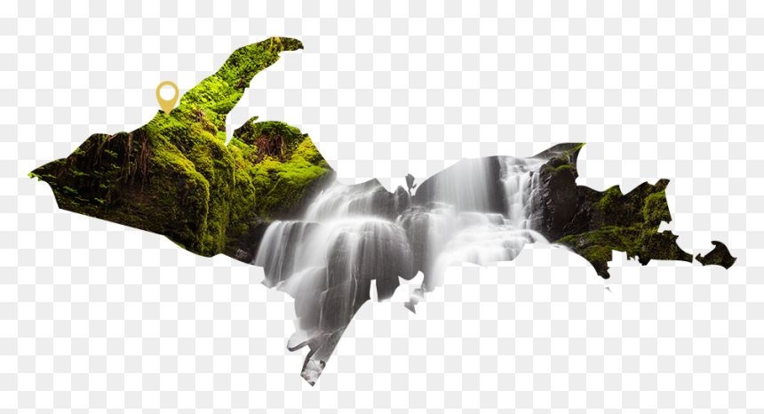 Congressional Districts Map Michigan 2000, HD Png Download - waterfall png