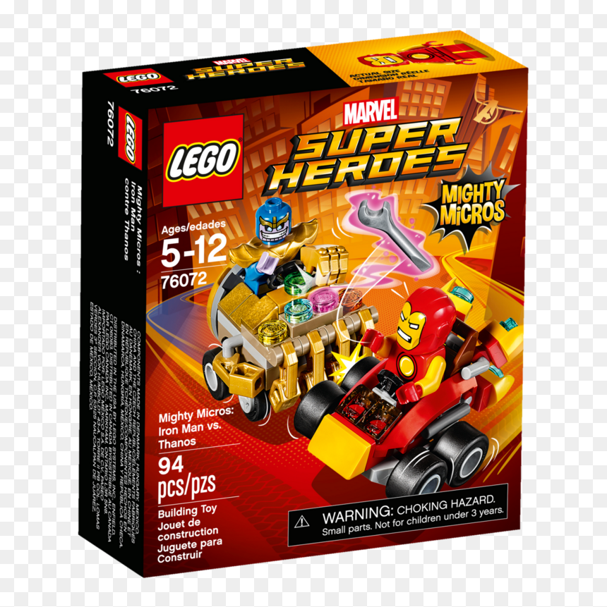 Lego Mighty Micros Iron Man Vs Thanos, HD Png Download - thanos png