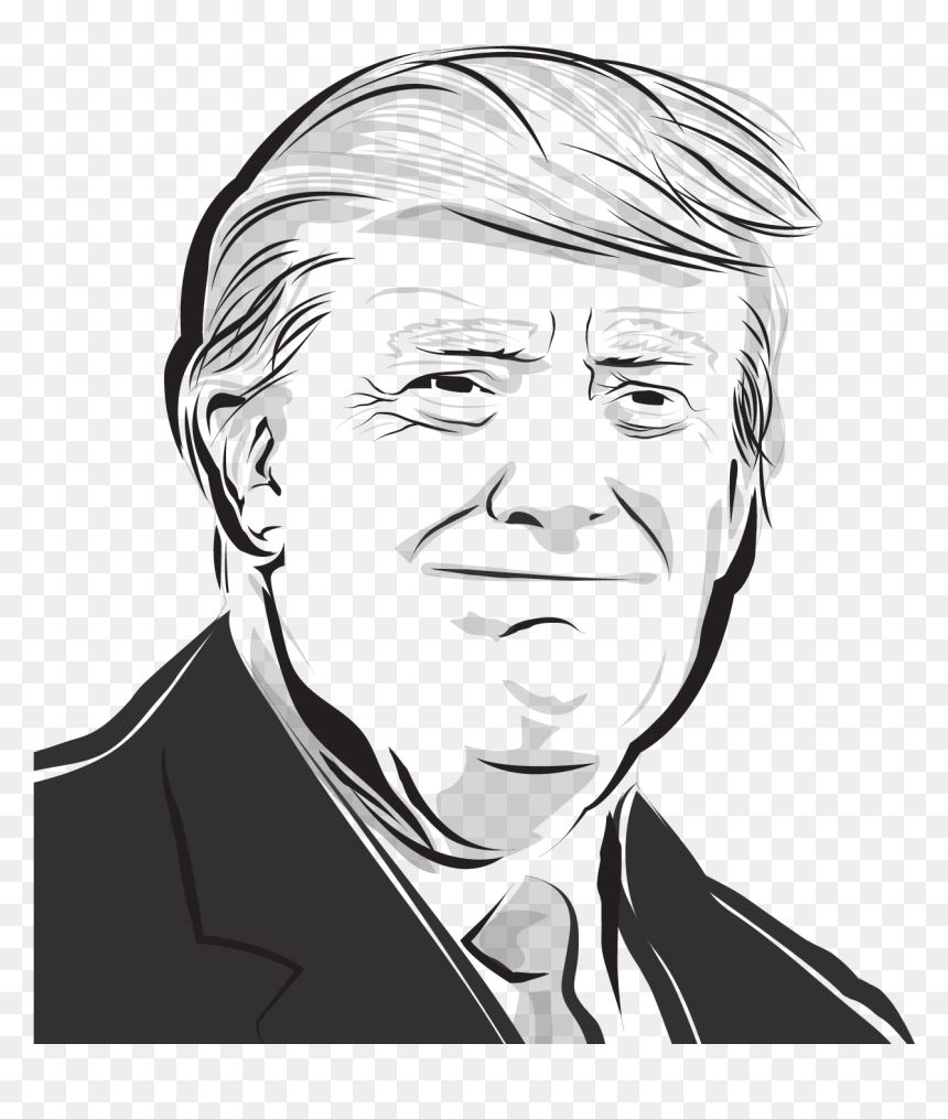 Sketch, HD Png Download - trump head png