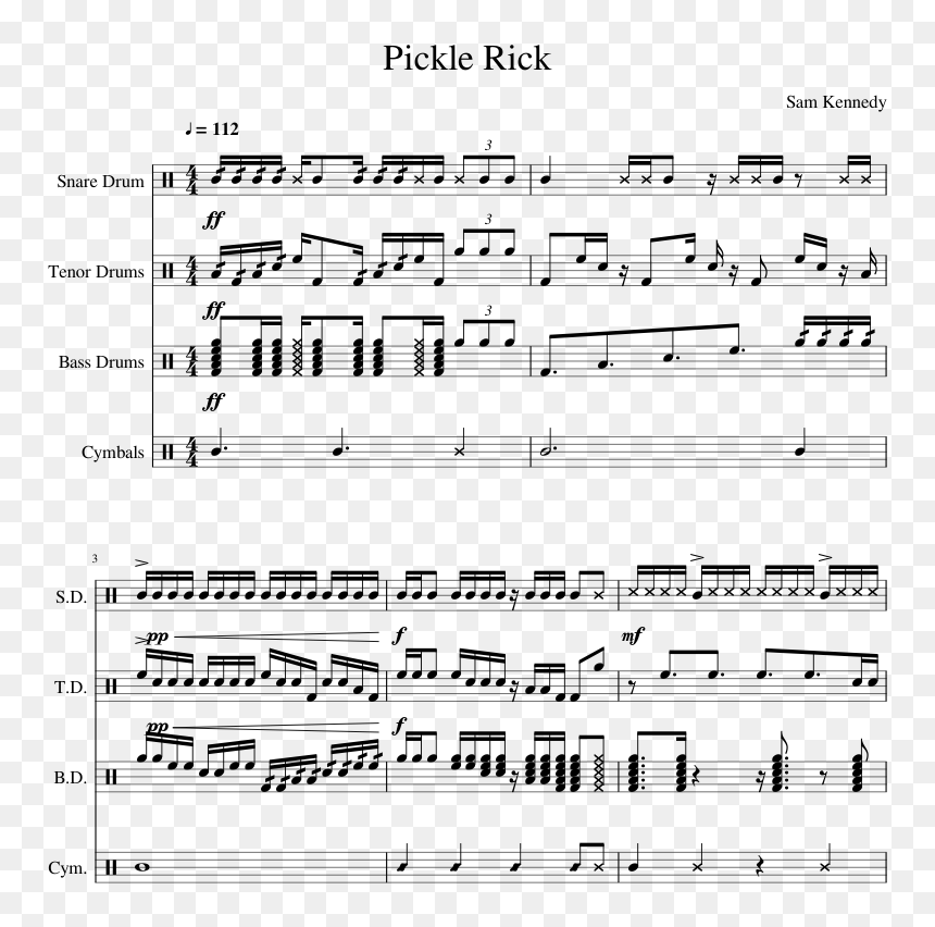 Sheet Music, HD Png Download - pickle rick png