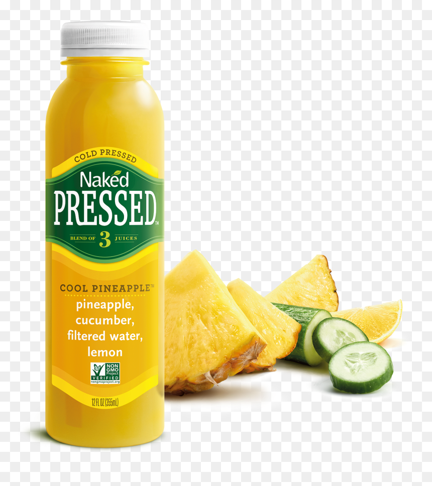 Naked Pressed Juice Pineapple, HD Png Download - pineapple png