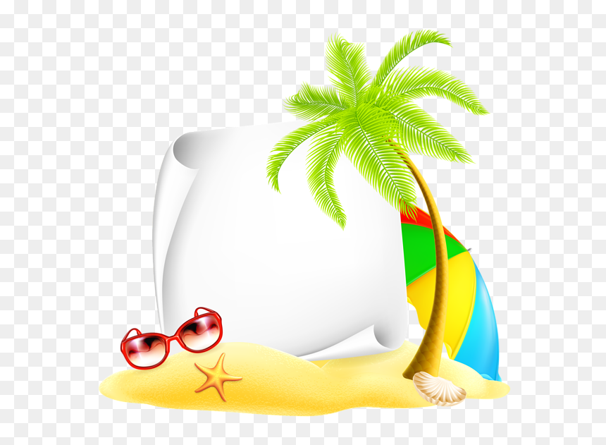 Summer Paper Background, HD Png Download - beach png
