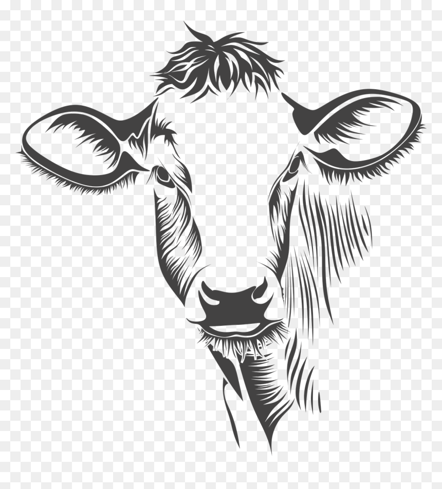 Cow Face On Canvas, HD Png Download - cow png