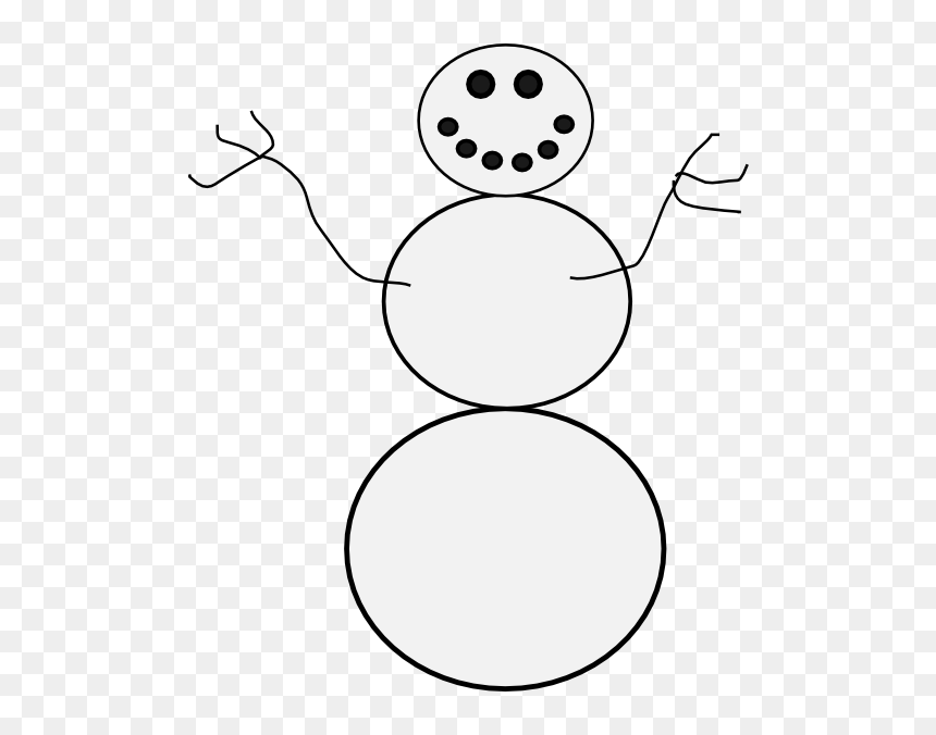 Outline Of A Snowman, HD Png Download - snowman png