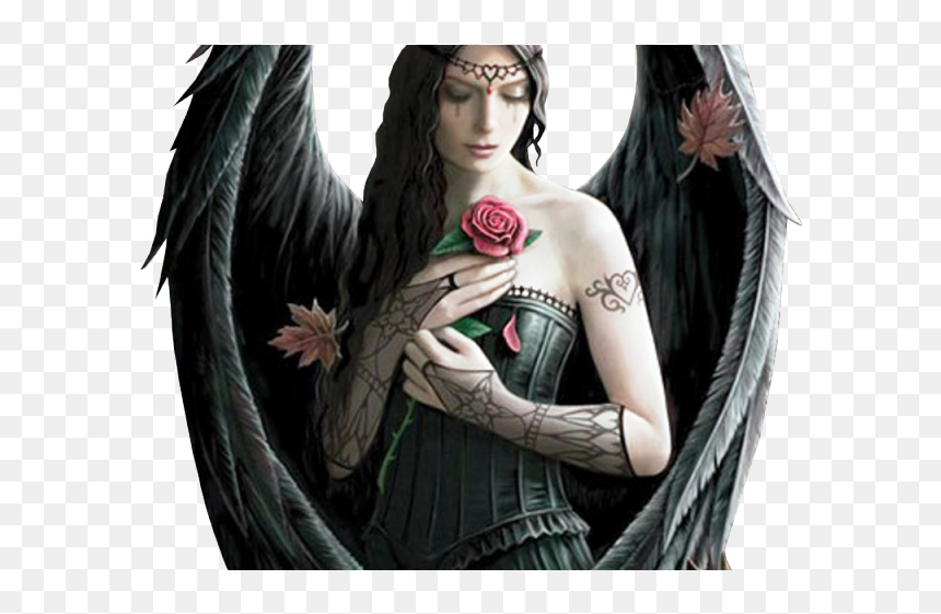 Woman With Black Wings, HD Png Download - angel png