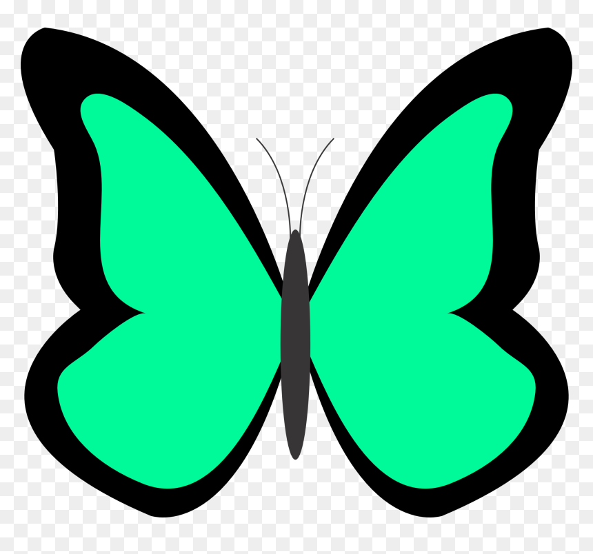 Blue Butterfly Clipart, HD Png Download - green butterfly png