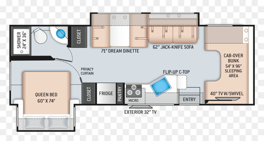 Thor Freedom Elite 28 Ef, HD Png Download - floor plan png