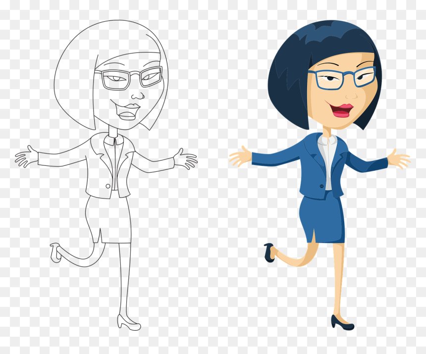 Transparent Female Business Cartoon, HD Png Download - happy woman png