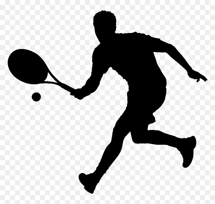 Lawn Tennis Silhouette Png, Transparent Png - tennis player png