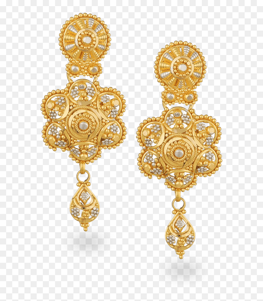 Earrings, HD Png Download - gold filigree png