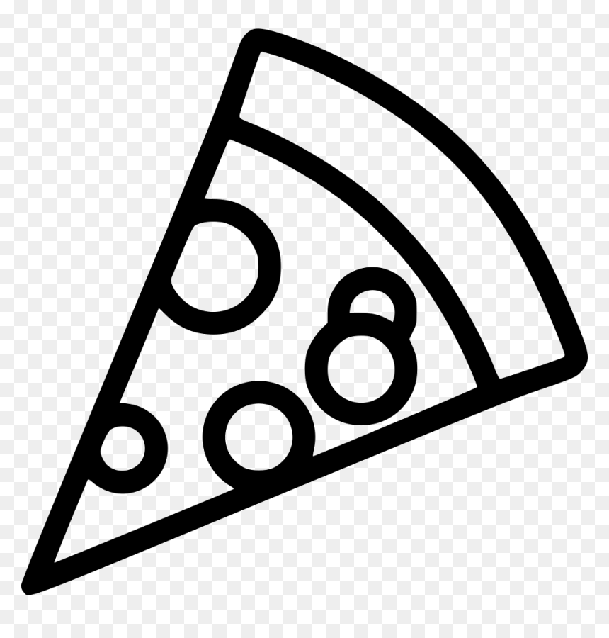Black And White Pizza Slice, HD Png Download - pizza vector png