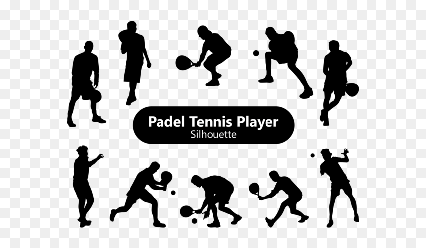 Padel Player Silhouette, HD Png Download - tennis player png