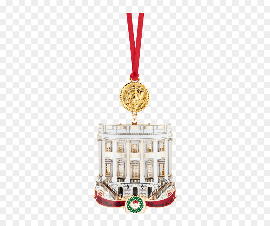 2018 White House Ornament, HD Png Download - gold christmas ornaments png