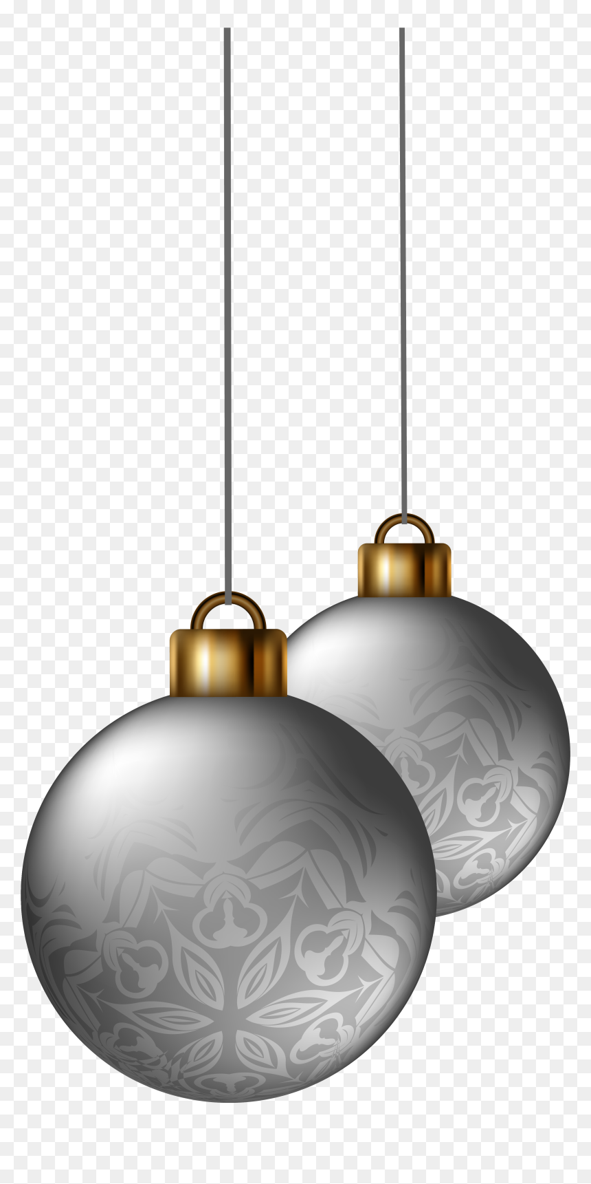 Silver Christmas Decorations Png, Transparent Png - gold christmas ornaments png