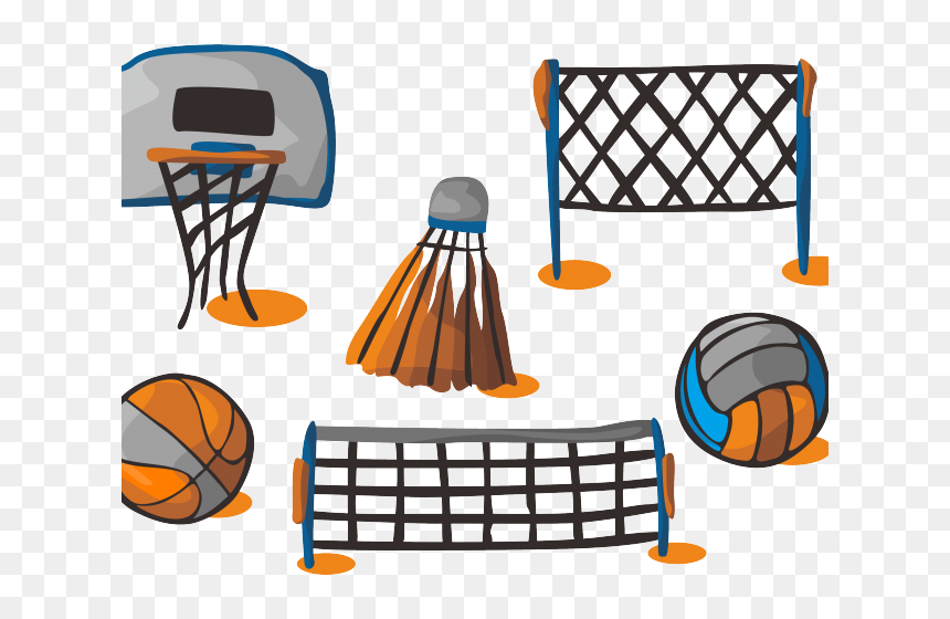 Basketball And Volleyball Background, HD Png Download - badminton png