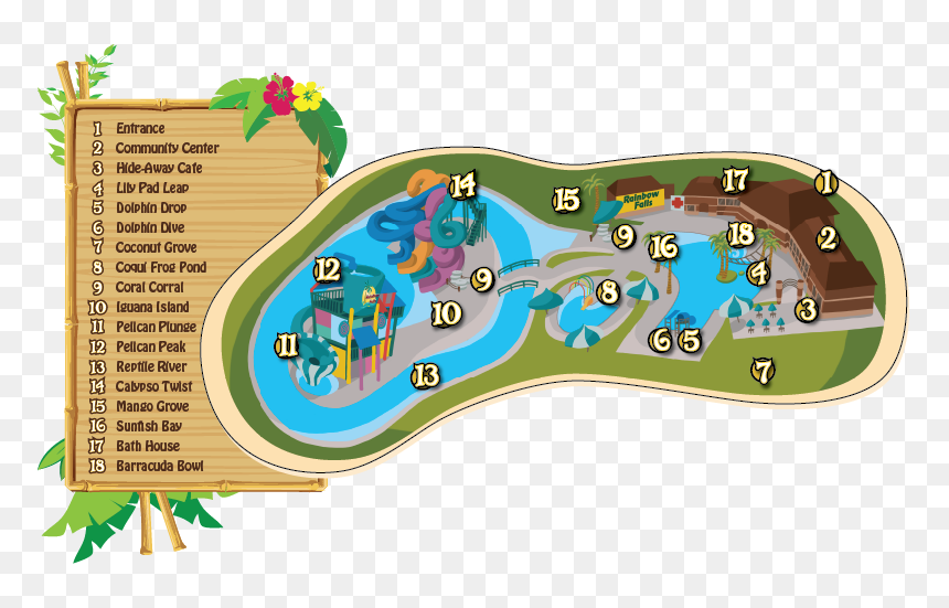 Rainbow Falls Waterpark, HD Png Download - grassy hill png