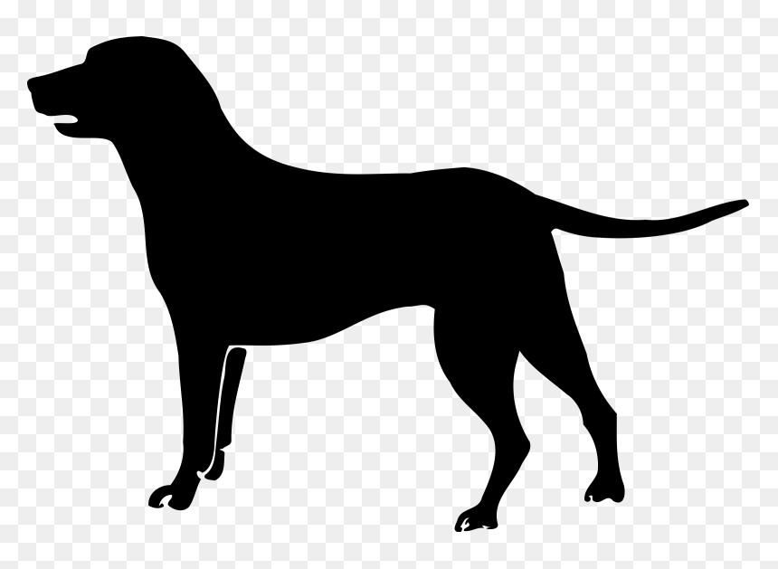 Black Dog Silhouette Png, Transparent Png - boxer dog png