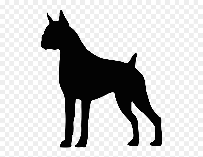 Boxer Dog Silhouette, HD Png Download - boxer dog png