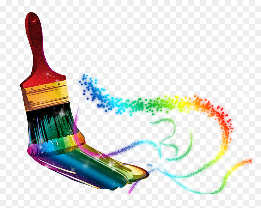 Paintbrush With Paint Png, Transparent Png - painting brush png
