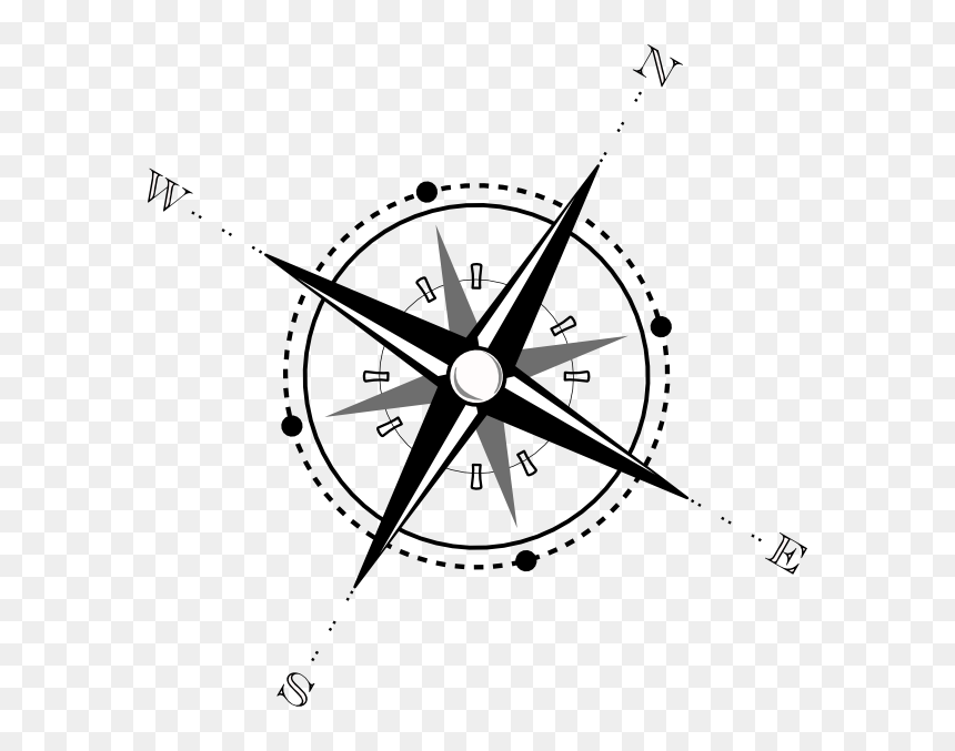 Compass Clipart Black And White, HD Png Download - torn paper vector png