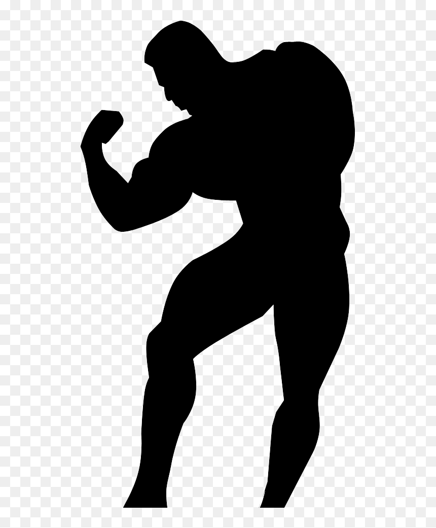 Body Builder Pose Silhouette, HD Png Download - chalk outline png