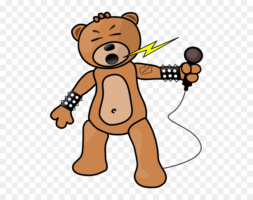 Singing Teddy Bear Outline, HD Png Download - teddy bear vector png