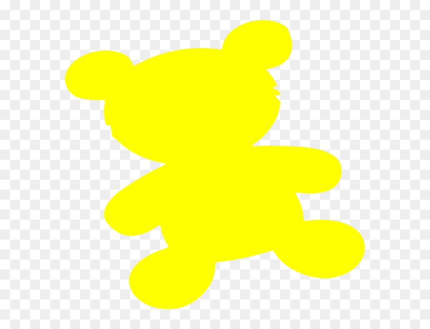 Bear Silhouette Yellow, HD Png Download - teddy bear vector png