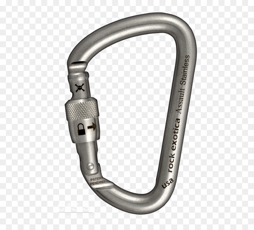 Stainless Steel Screw Gate Carabiner, HD Png Download - carabiner png