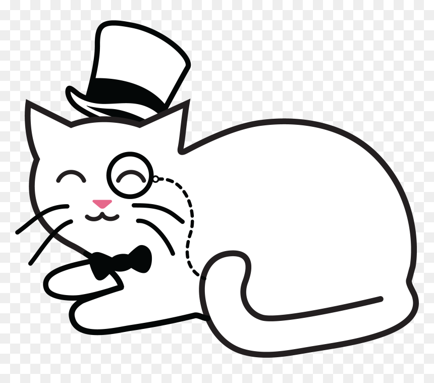 Fancy Cat Cartoon, HD Png Download - cartoon nose png