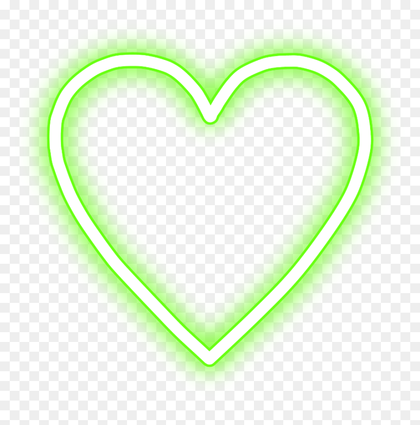 Neon Blue Love Heart, HD Png Download - green heart png