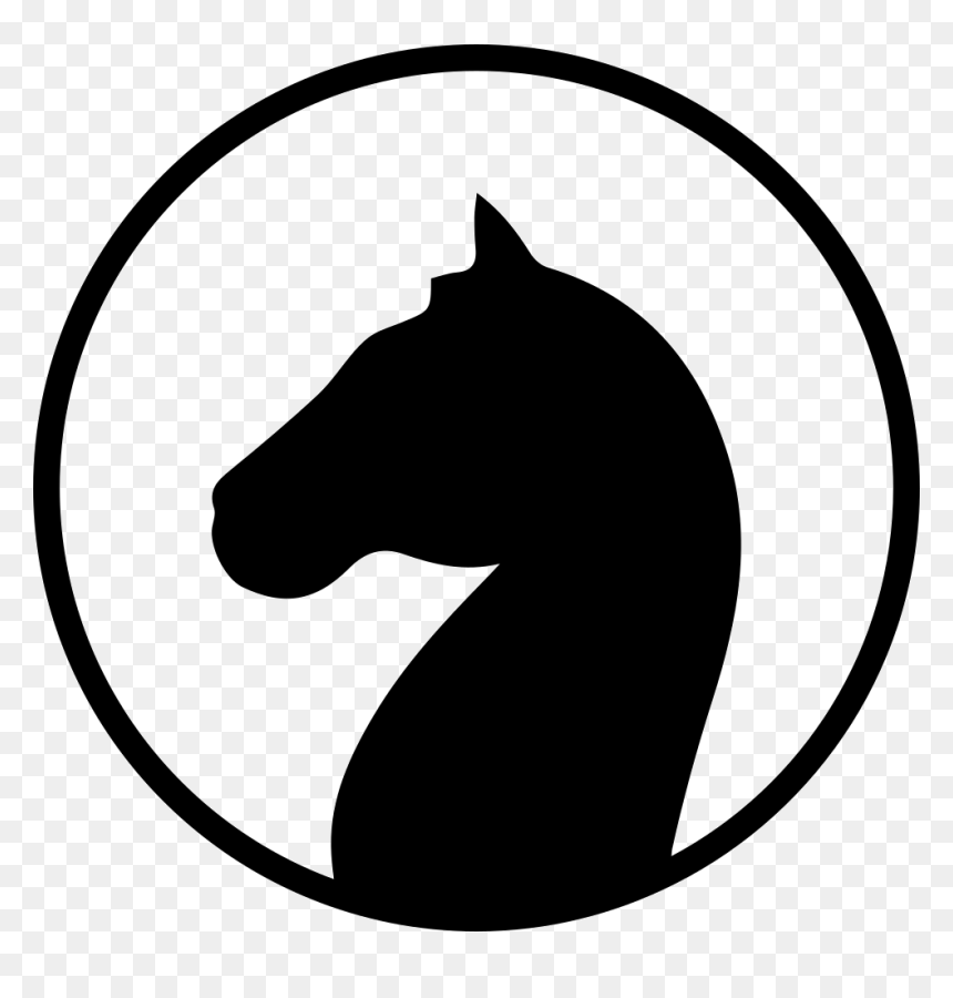 Horse Icon In Circle, HD Png Download - black circle outline png