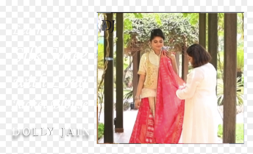 Long Blouse On Silk Saree, HD Png Download - silk saree png