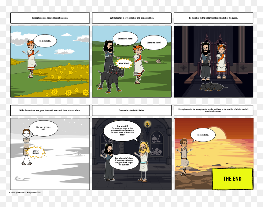 Persephone And Hades Kidnapped Comic, HD Png Download - pomegranate seeds png