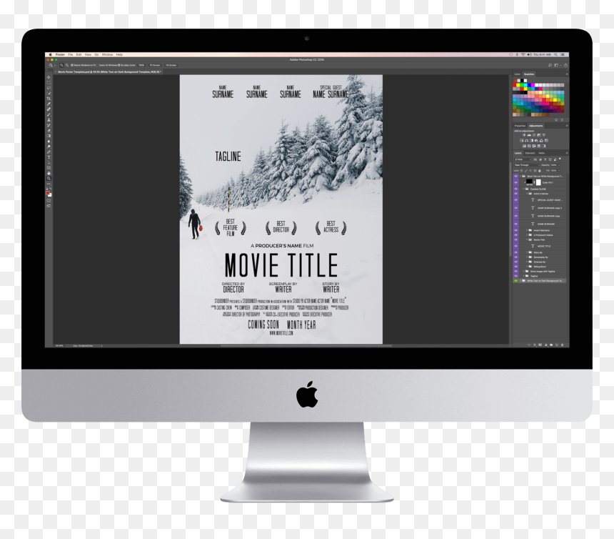 Movie Poster Template Hd Free Download, HD Png Download - adobe photoshop png